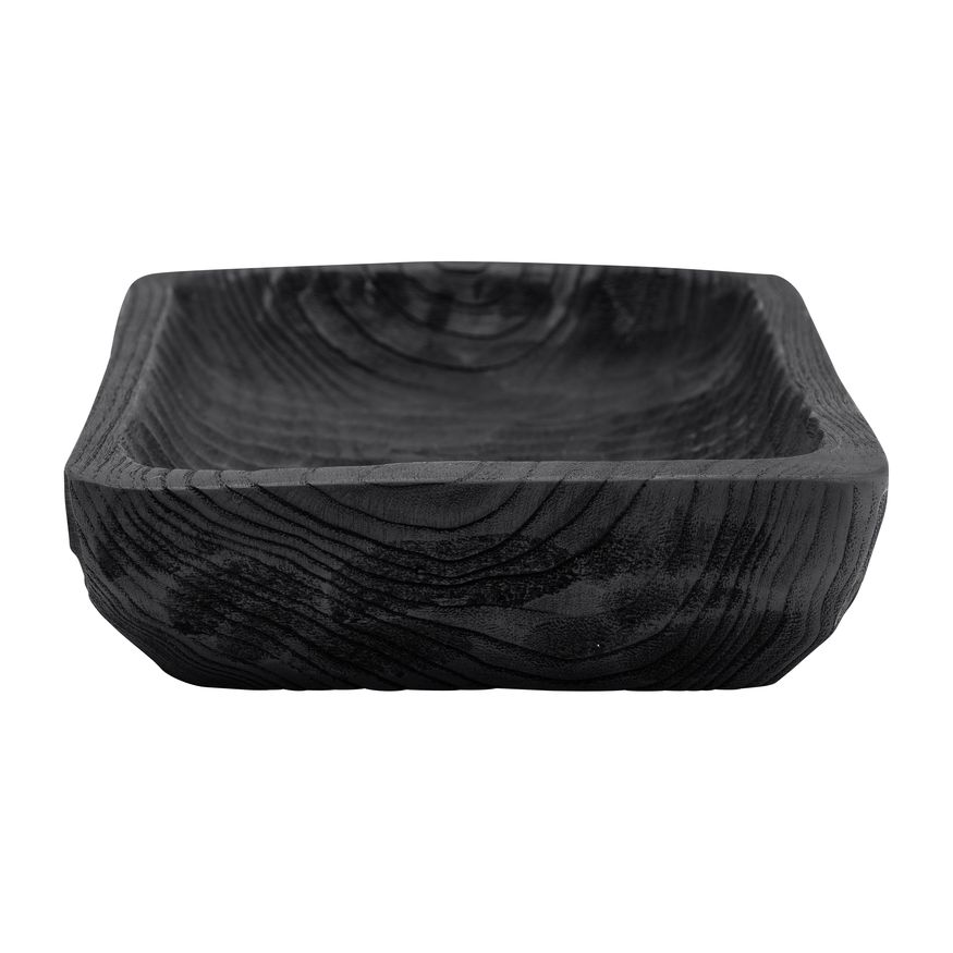 Sagebrook 16" Wood Rectangular Tray - Black