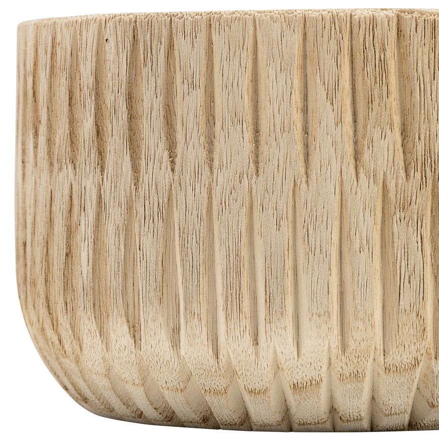 Sagebrook 8" Wood Ridged Bowl - Natural