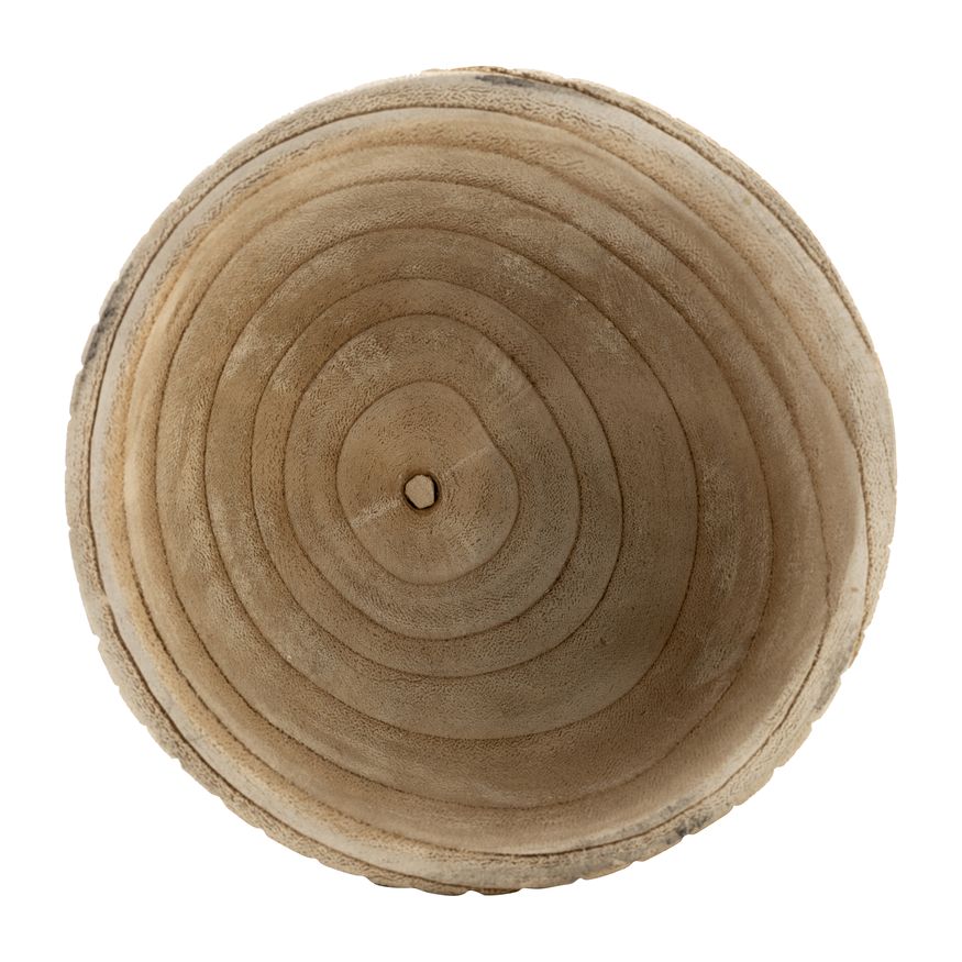 Sagebrook 8" Wood Ridged Bowl - Natural