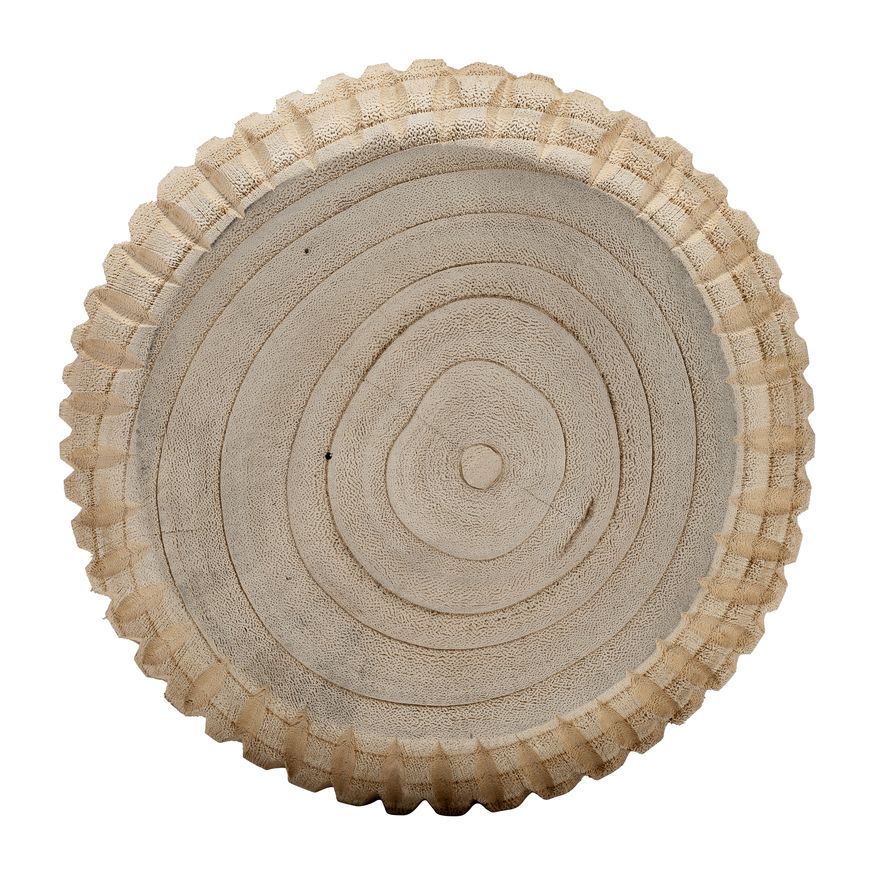 Sagebrook 8" Wood Ridged Bowl - Natural