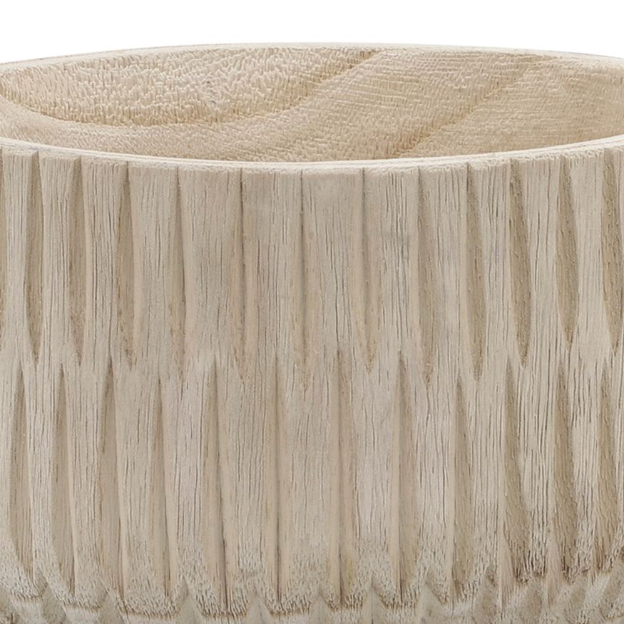 Sagebrook 8" Wood Ridged Bowl - Natural