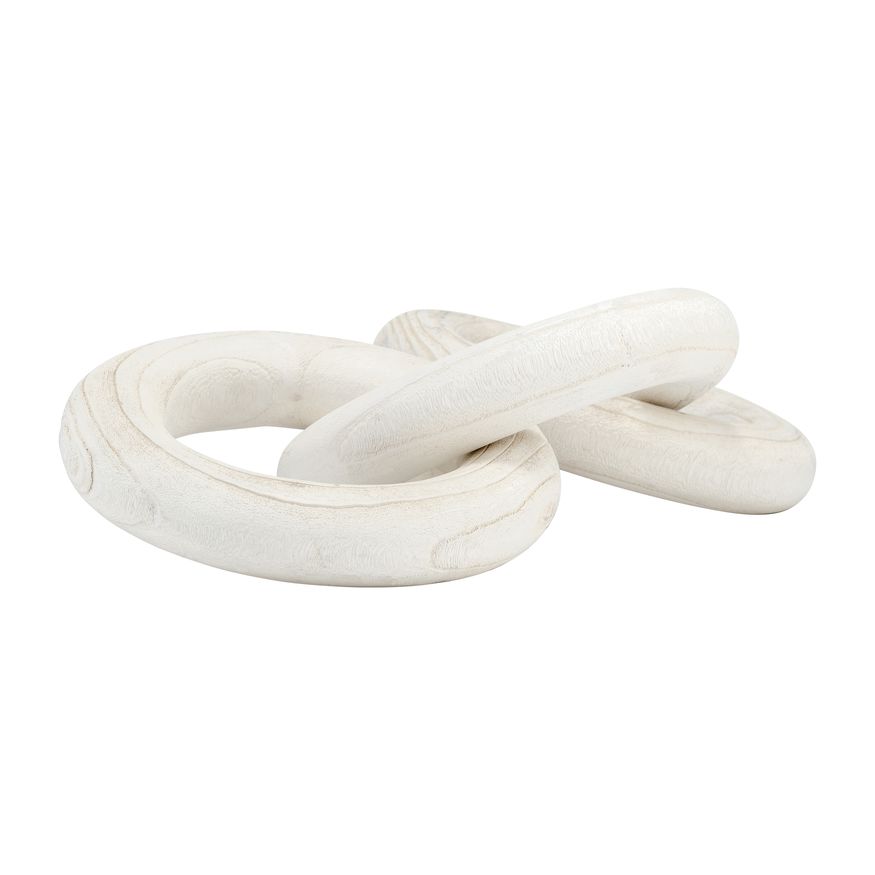 Sagebrook 21" 3 Wooden Rings - White