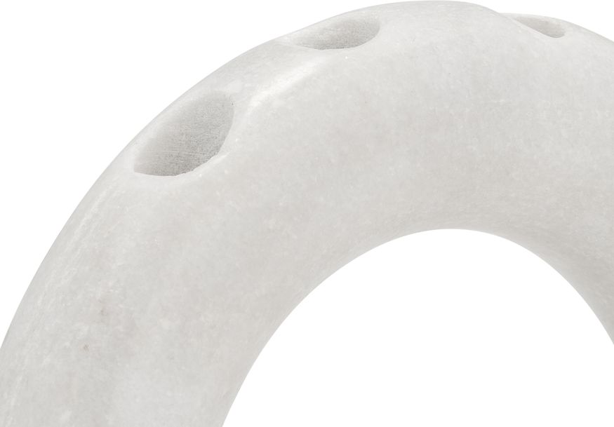 Sagebrook - 10" Marble 4-Taper Candle Holder in White