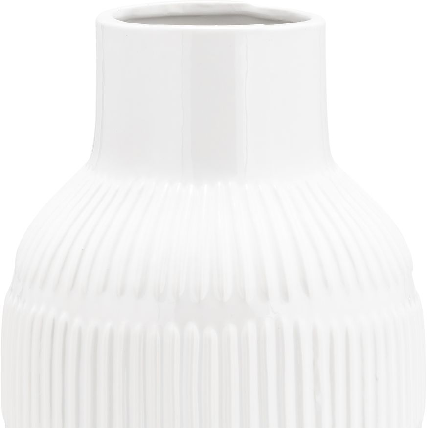 Sagebrook 21" Ceramic Pearl Stripe Vase - White