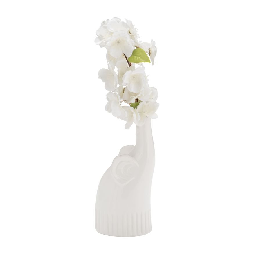 Sagebrook 9" Ceramic Elephant Decor - White