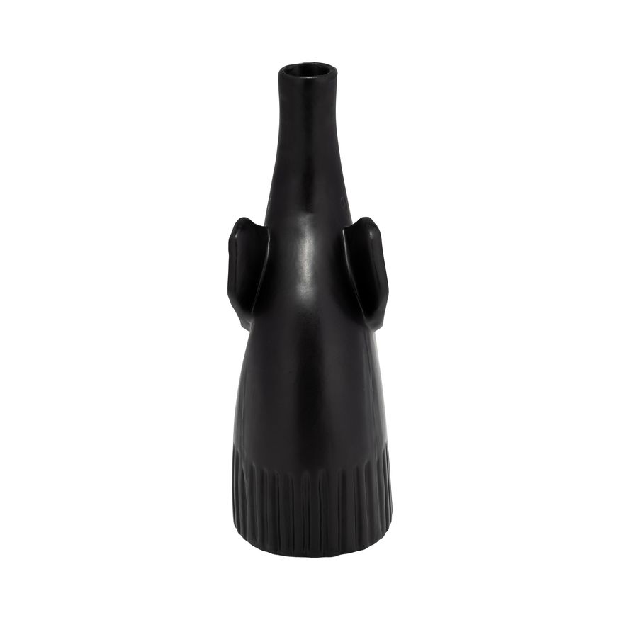 Sagebrook 9" Ceramic Elephant Decor - Matte Black