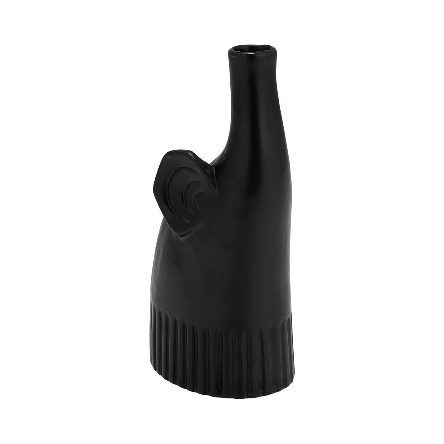 Sagebrook 9" Ceramic Elephant Decor - Matte Black