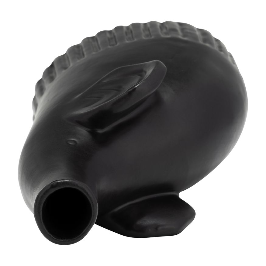 Sagebrook 9" Ceramic Elephant Decor - Matte Black