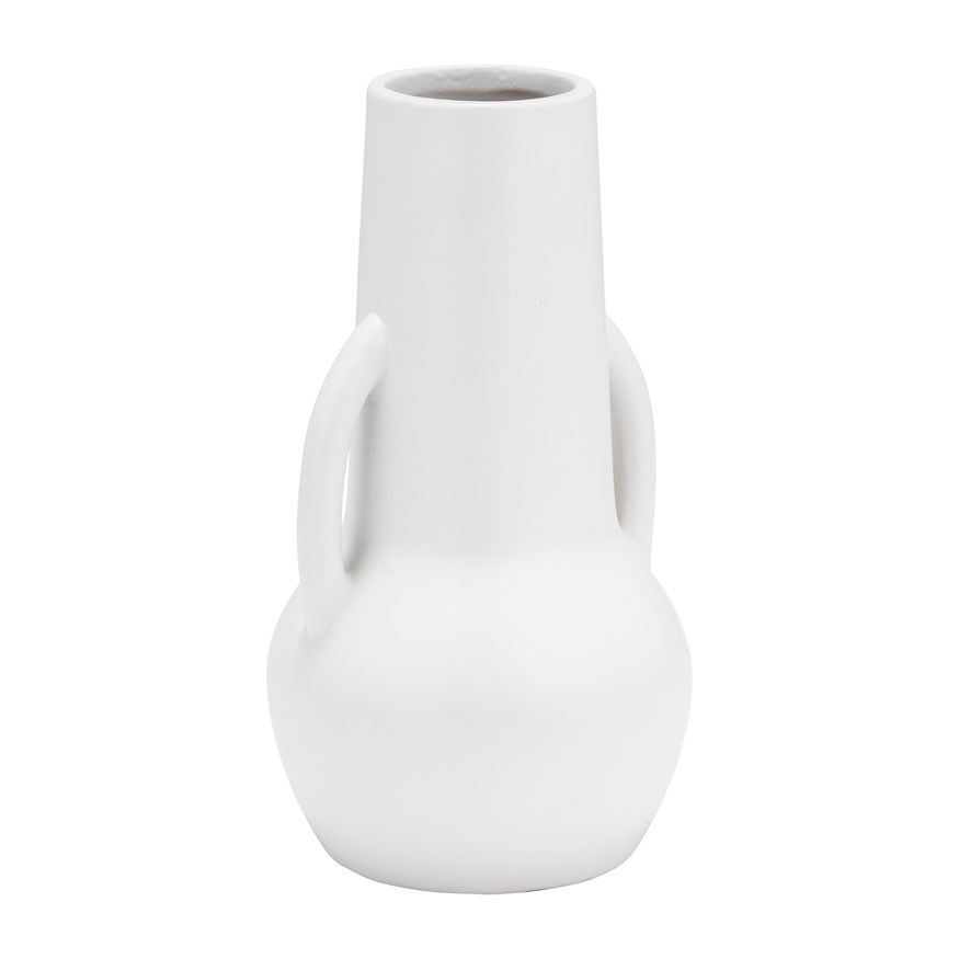 Sagebrook 8" Ceramic Vase With Handles - White