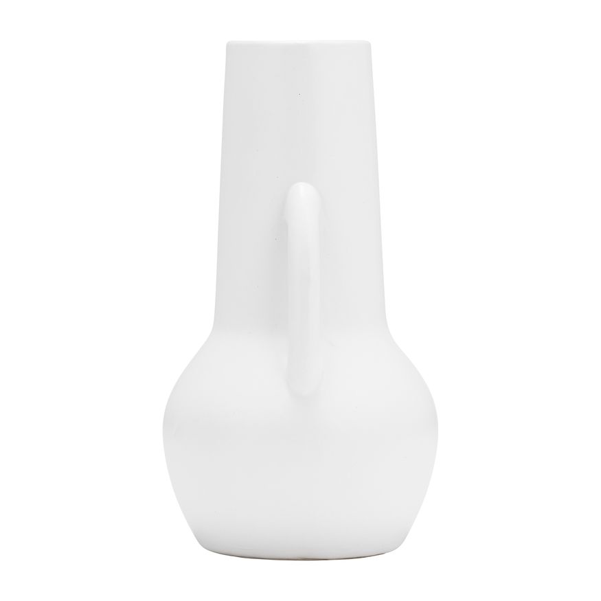 Sagebrook 8" Ceramic Vase With Handles - White