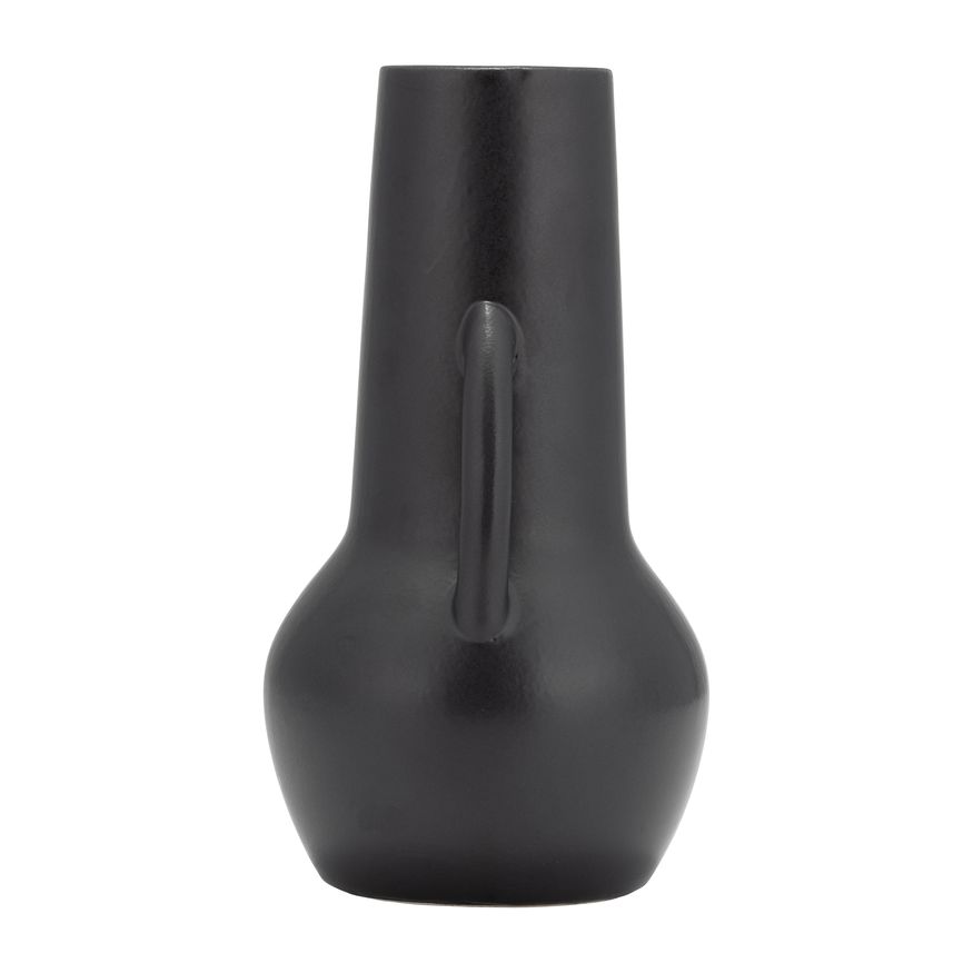 Sagebrook 8" Ceramic Vase With Handles - Black