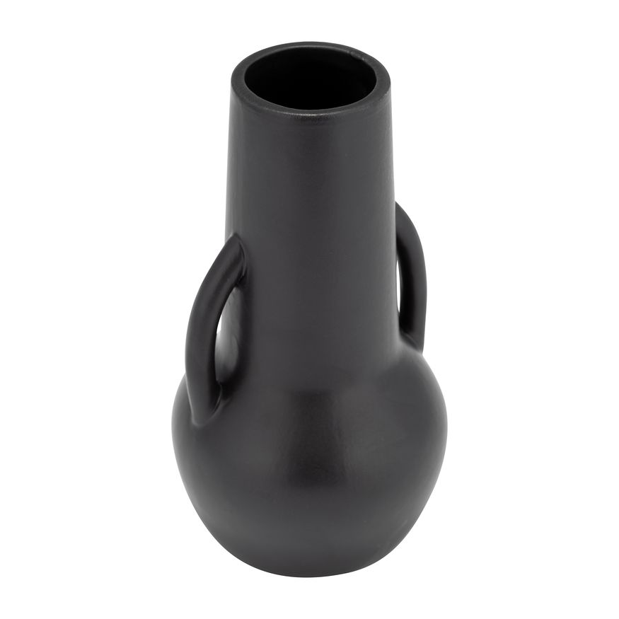 Sagebrook 8" Ceramic Vase With Handles - Black