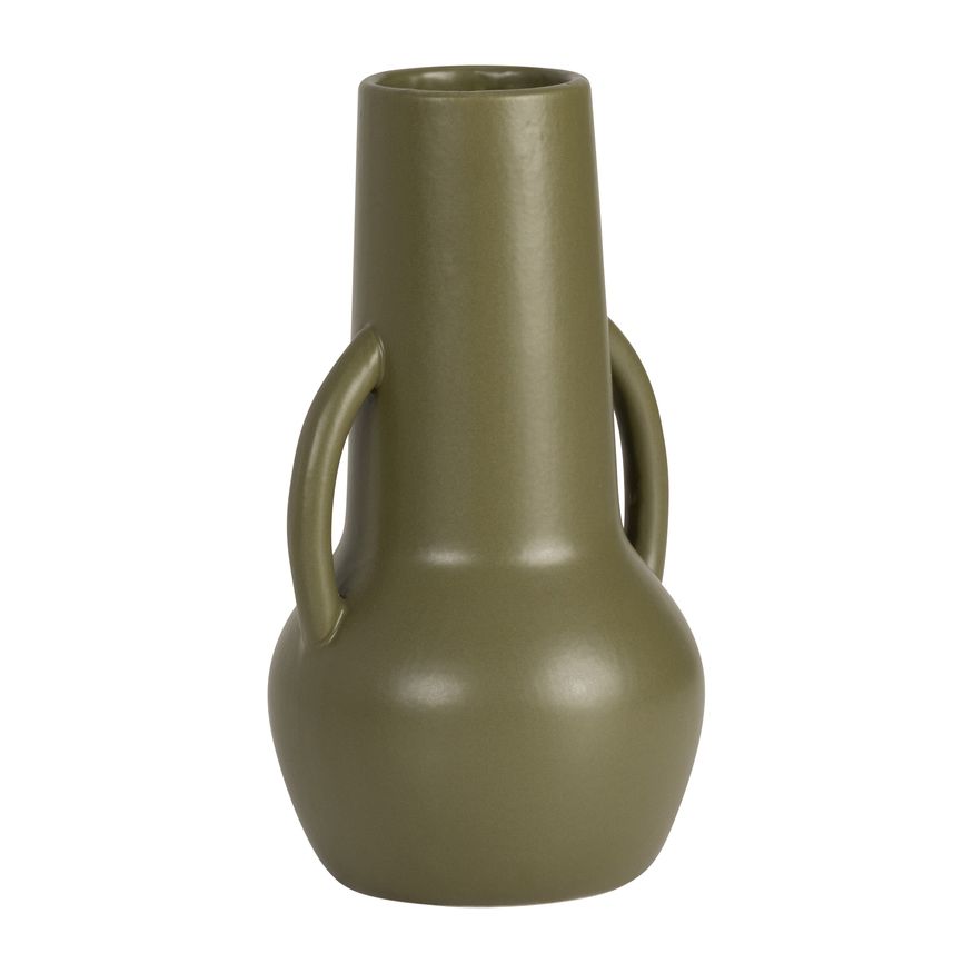 Sagebrook 8" Ceramic Vase With Handles - Olive