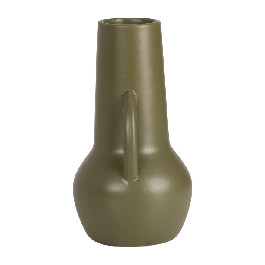 Sagebrook 8" Ceramic Vase With Handles - Olive