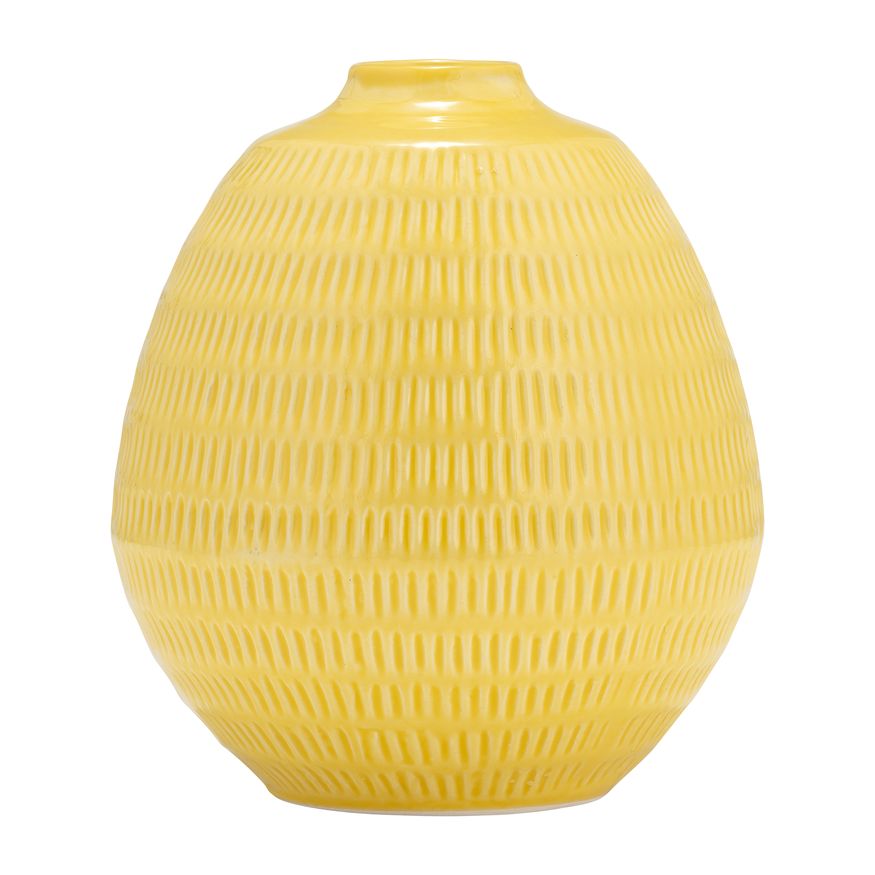 Sagebrook - 7" Ceramic Stripe Oval Vase