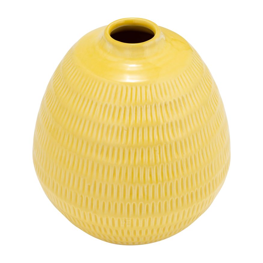 Sagebrook 7" Ceramic Stripe Oval Vase