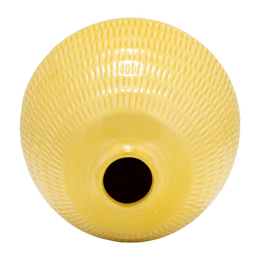 Sagebrook 7" Ceramic Stripe Oval Vase - Yellow