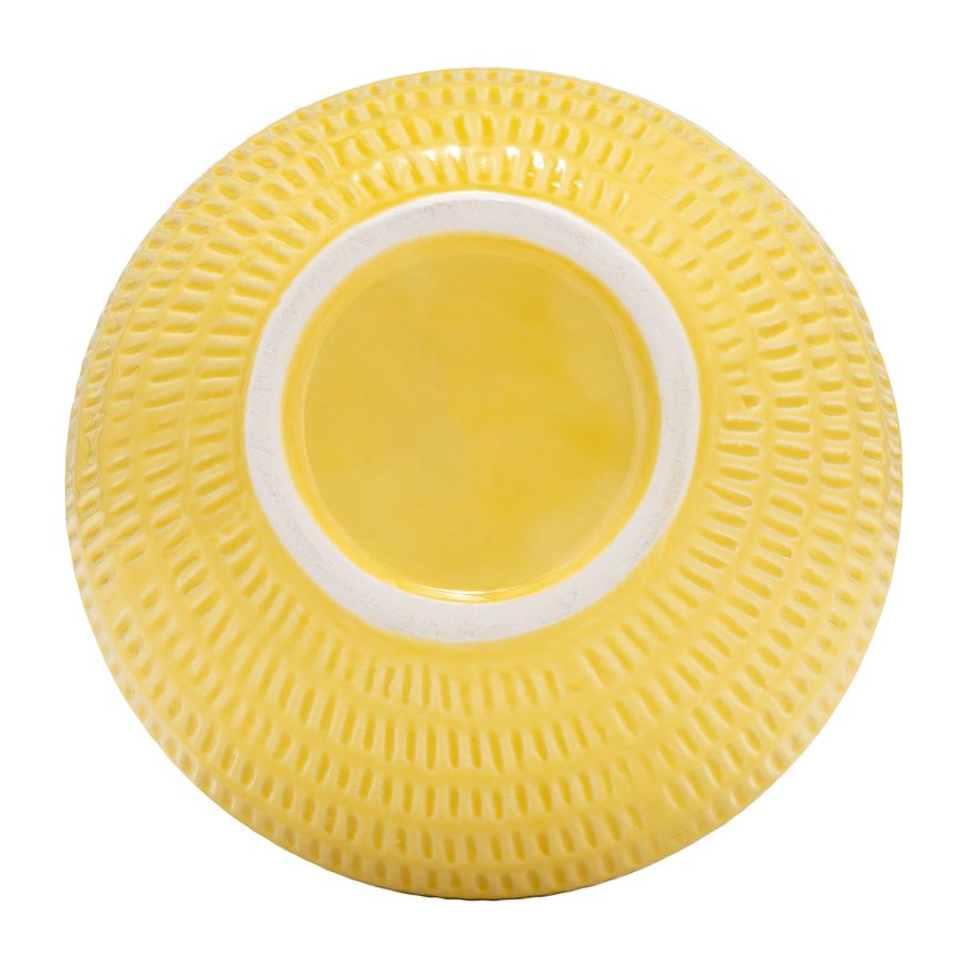 Sagebrook 7" Ceramic Stripe Oval Vase - Yellow