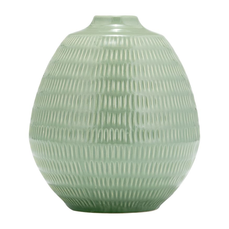 Sagebrook 7" Ceramic Stripe Oval Vase