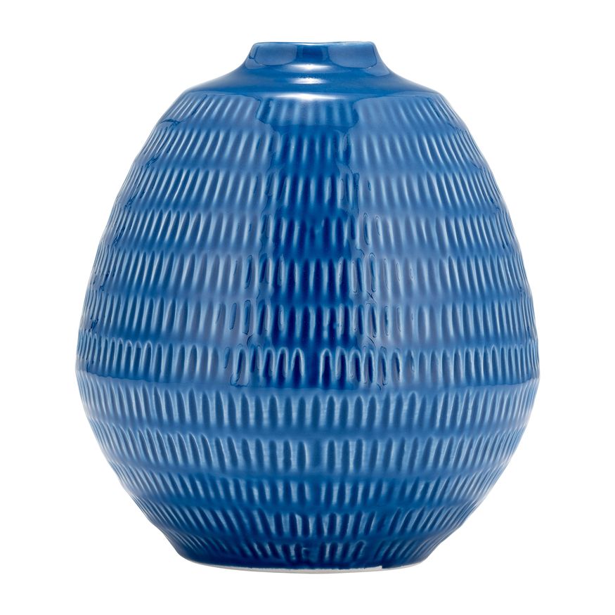 Sagebrook 7" Ceramic Stripe Oval Vase