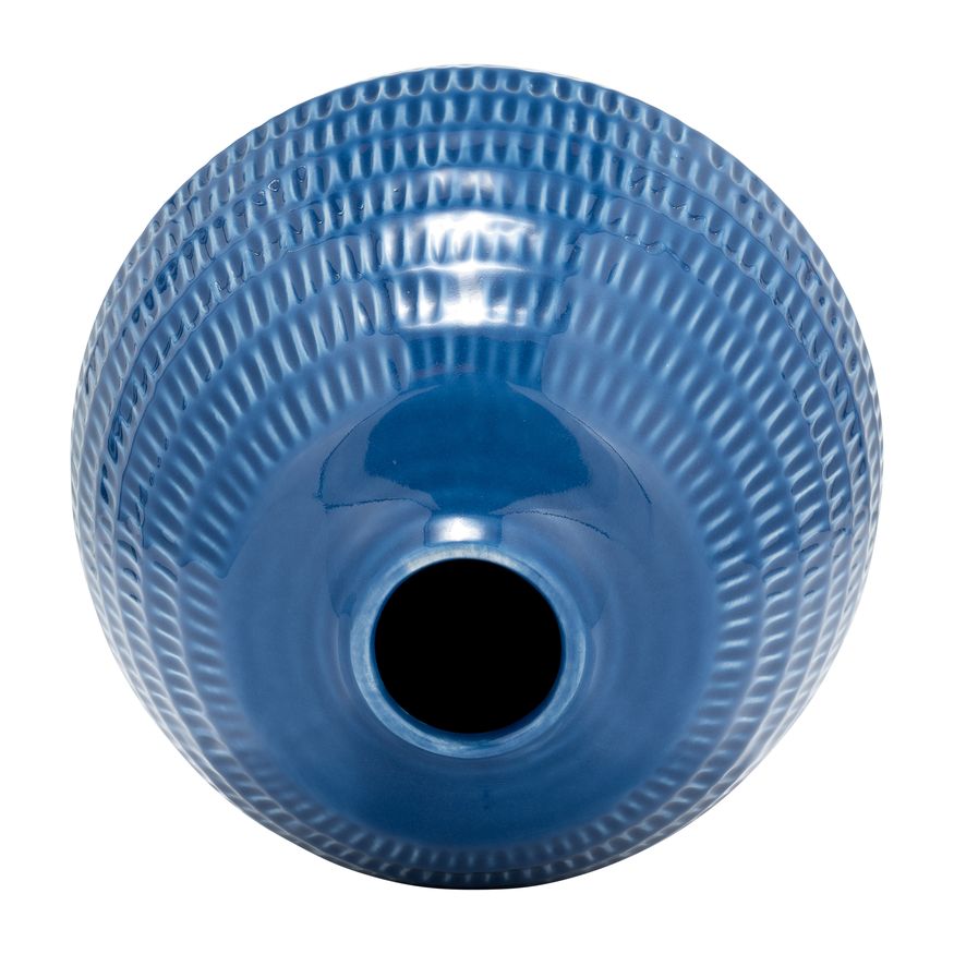 Sagebrook™ 7" Ceramic Stripe Oval Vase - Coastal Blue