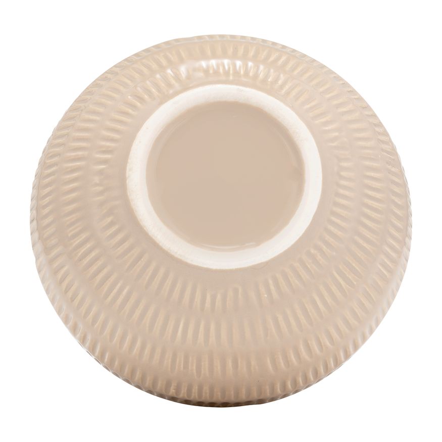 Sagebrook 6" Ceramic Stripe Oval Vase - Irish Cream