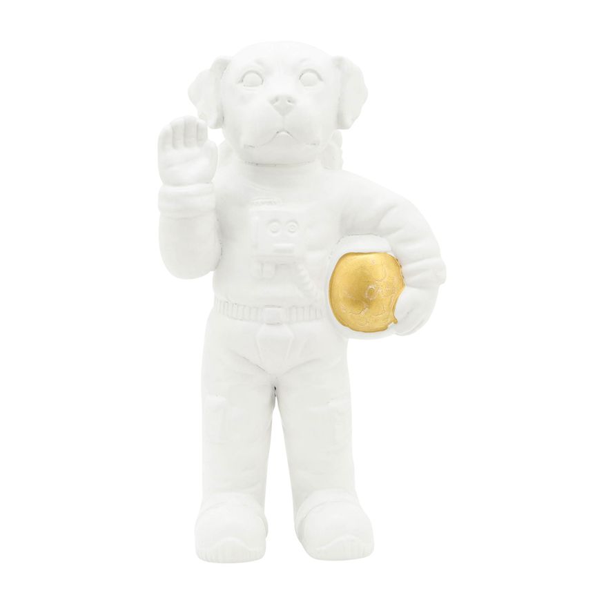 Sagebrook 12" Ceramic Astro Dog Decor - White/Gold