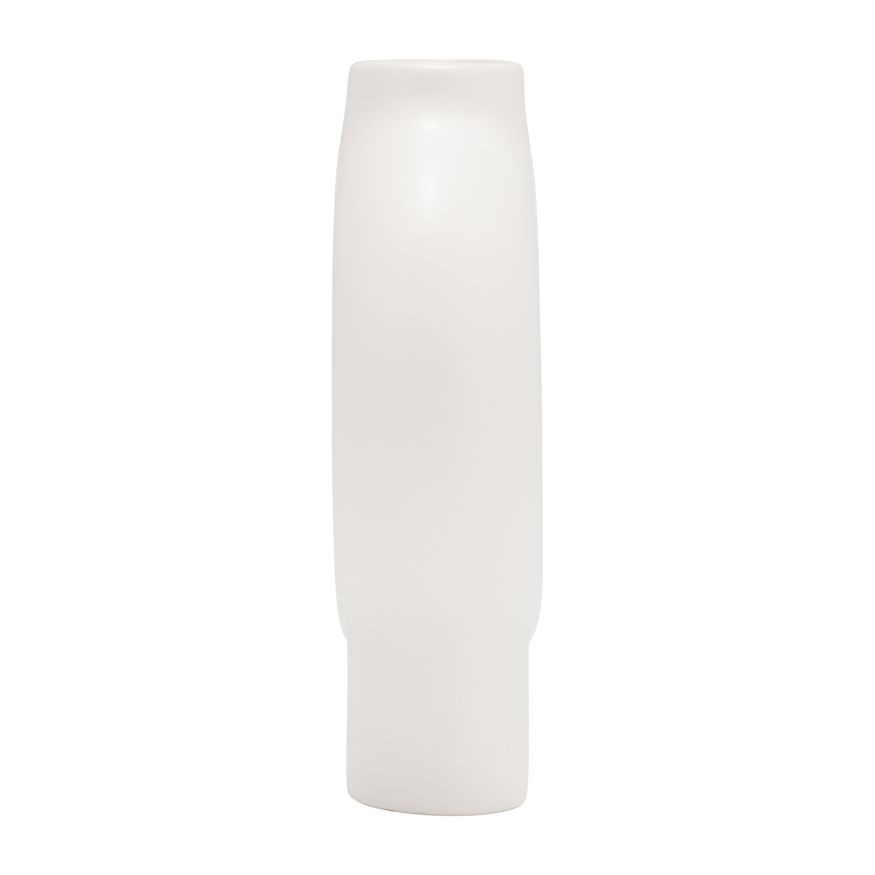 Sagebrook 7" Ceramic Donut Footed Vase - White