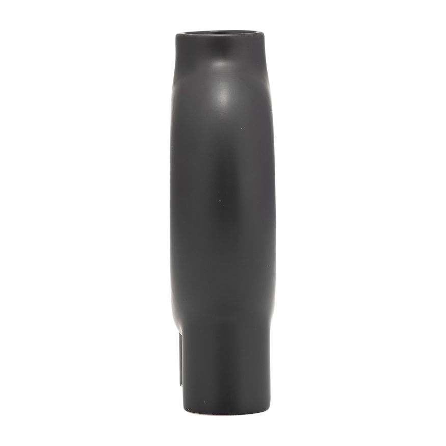 Sagebrook 7" Ceramic Donut Footed Vase - Black