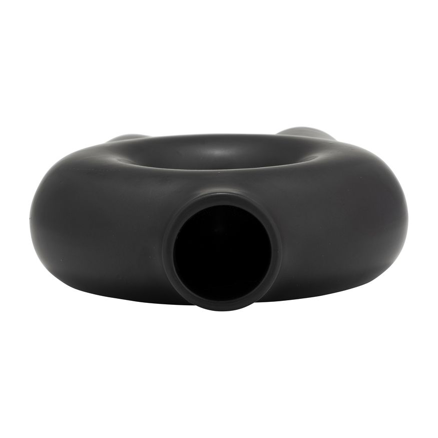 Sagebrook 7" Ceramic Donut Footed Vase - Black