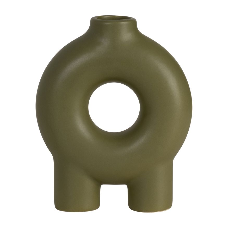 Sagebrook 7" Ceramic Donut Footed Vase