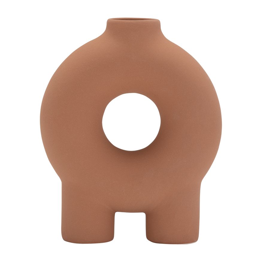 Sagebrook 7" Ceramic Donut Footed Vase