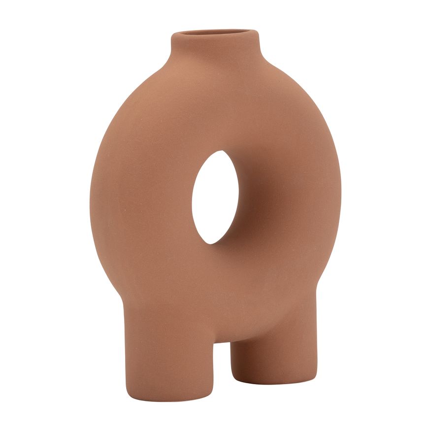 Sagebrook 7" Ceramic Donut Footed Vase