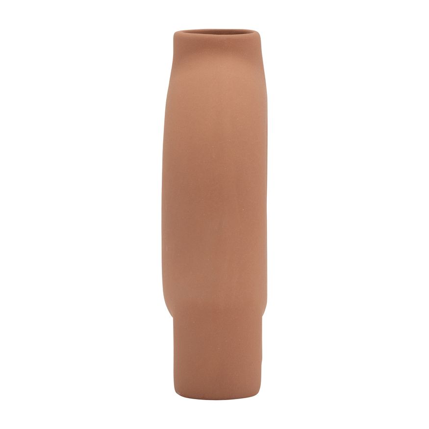 Sagebrook 7" Ceramic Donut Footed Vase - Terracotta