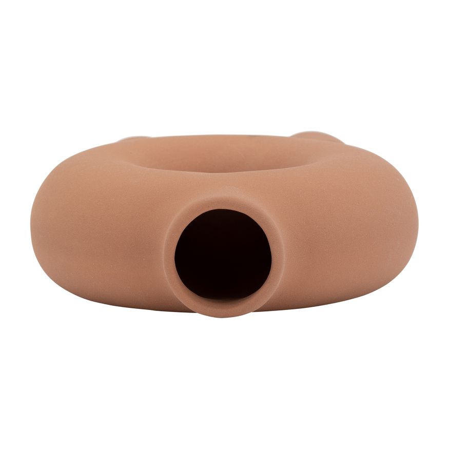 Sagebrook 7" Ceramic Donut Footed Vase - Terracotta