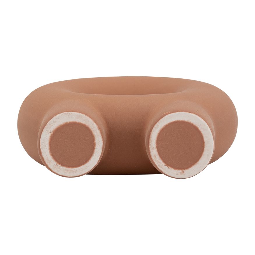 Sagebrook 7" Ceramic Donut Footed Vase - Terracotta