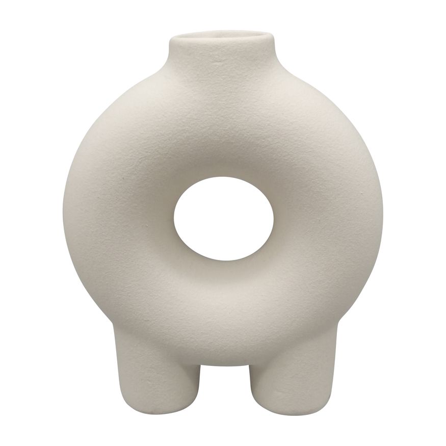 Sagebrook 7" Ceramic Donut Footed Vase