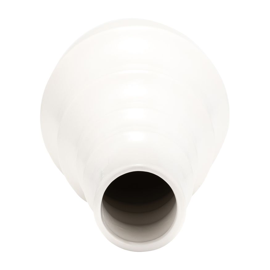 Sagebrook™ 11" Ceramic Ring Pattern Vase - White