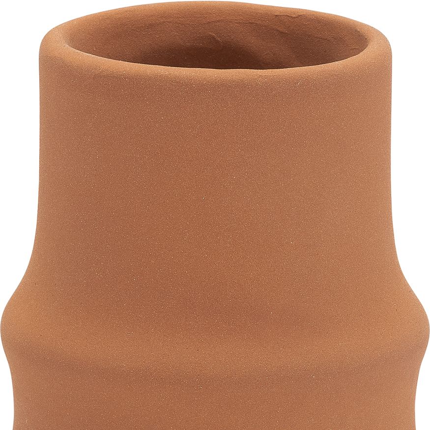 Sagebrook 11" Ceramic Ring Pattern Vase - Terracotta