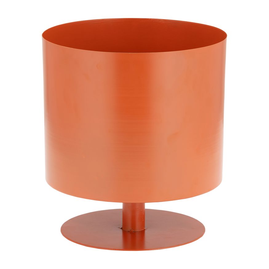 Sagebrook 10" Metal Flat Round Base Planter - Burnt Orange