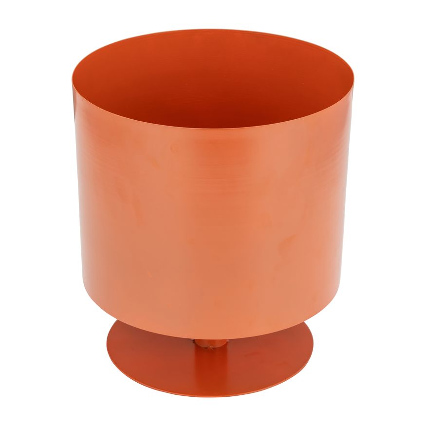 Sagebrook 10" Metal Flat Round Base Planter - Burnt Orange