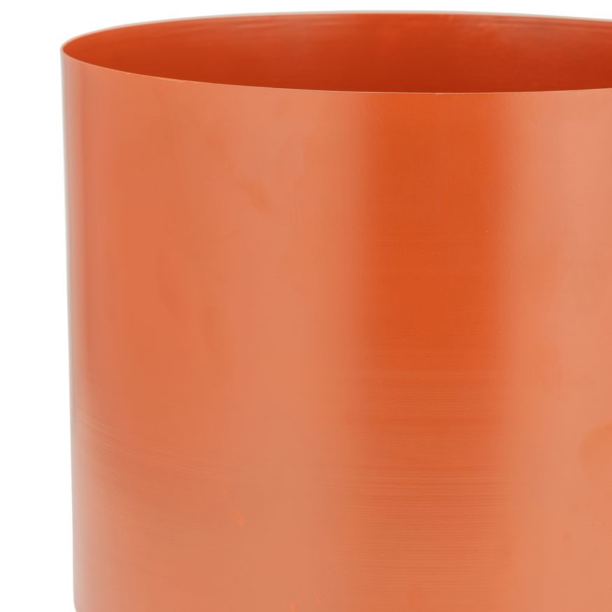 Sagebrook 10" Metal Flat Round Base Planter - Burnt Orange