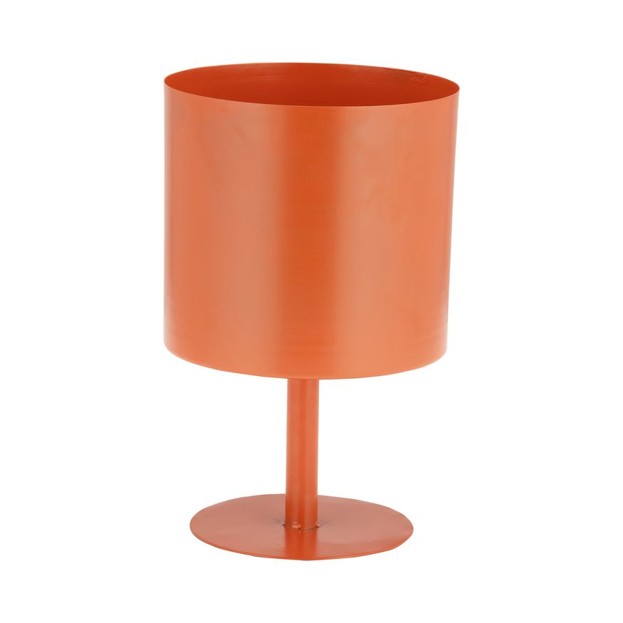 Sagebrook 8" Metal Flat Round Base Planter - Burnt Orange