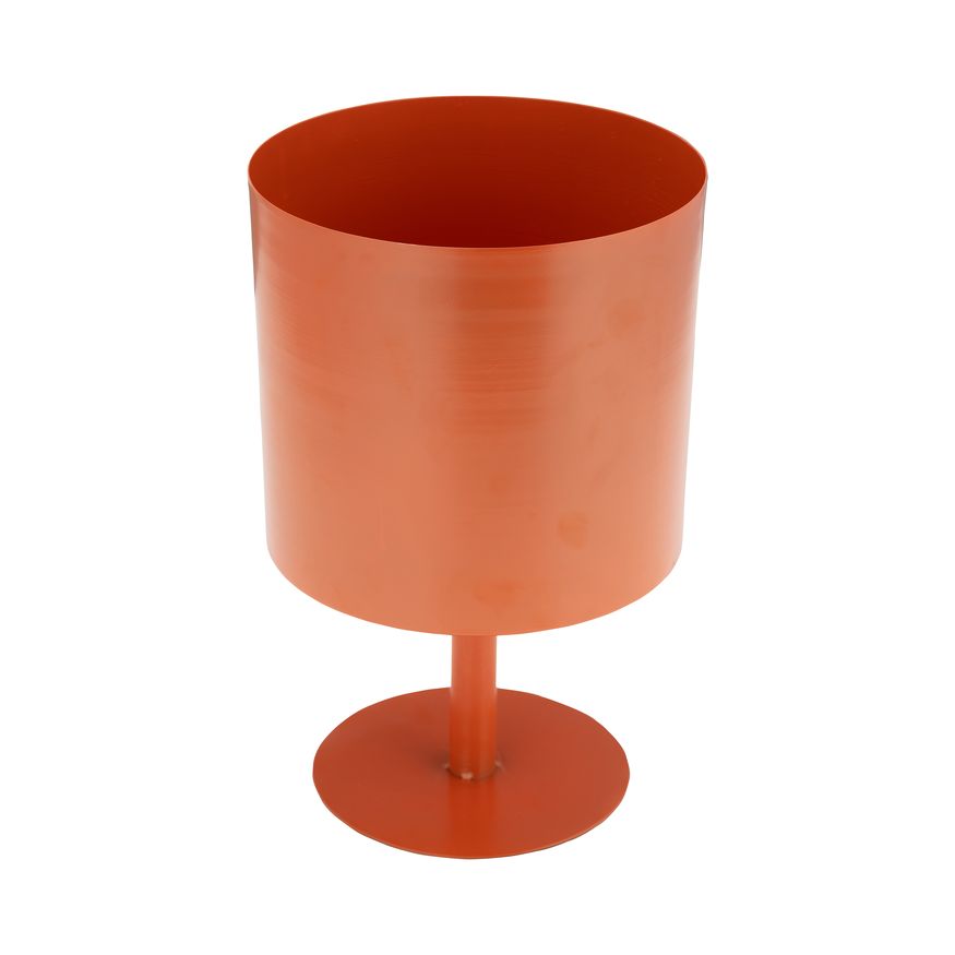 Sagebrook 8" Metal Flat Round Base Planter - Burnt Orange