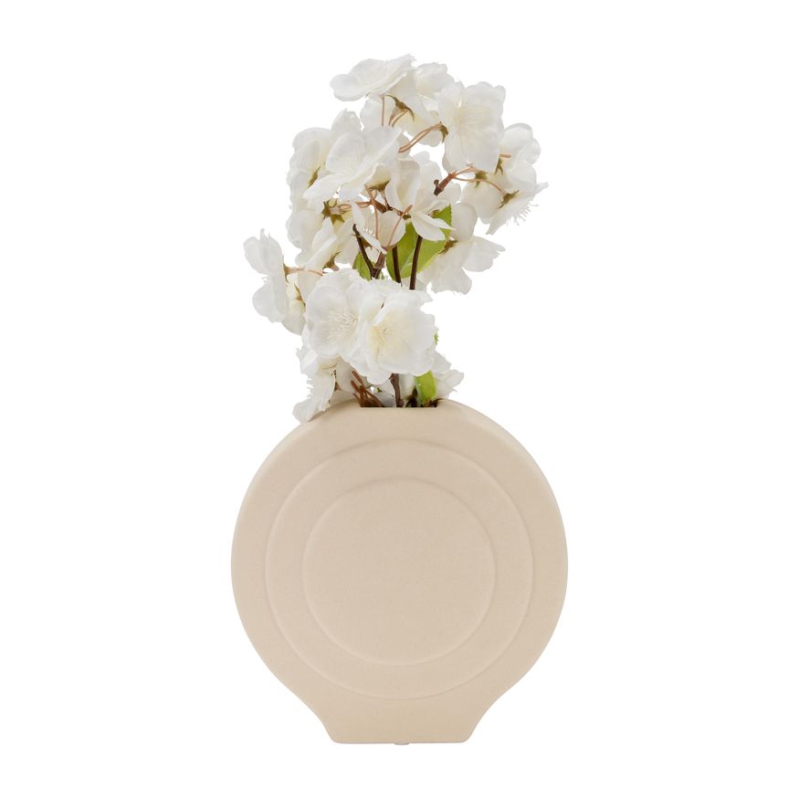 Sagebrook 7" Dolomite Round Vase - Cotton