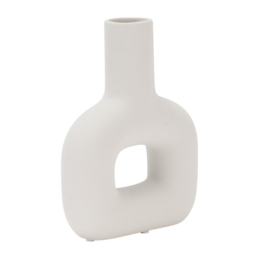 Sagebrook 8" Dol Open Cut Vase - White