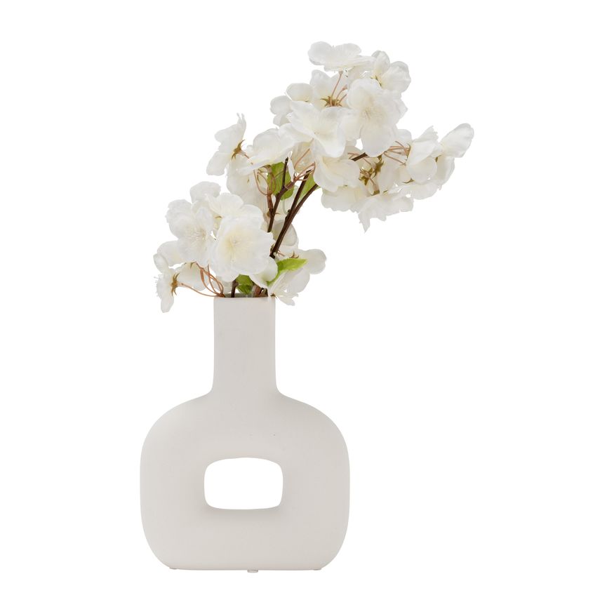 Sagebrook 8" Dol Open Cut Vase - White