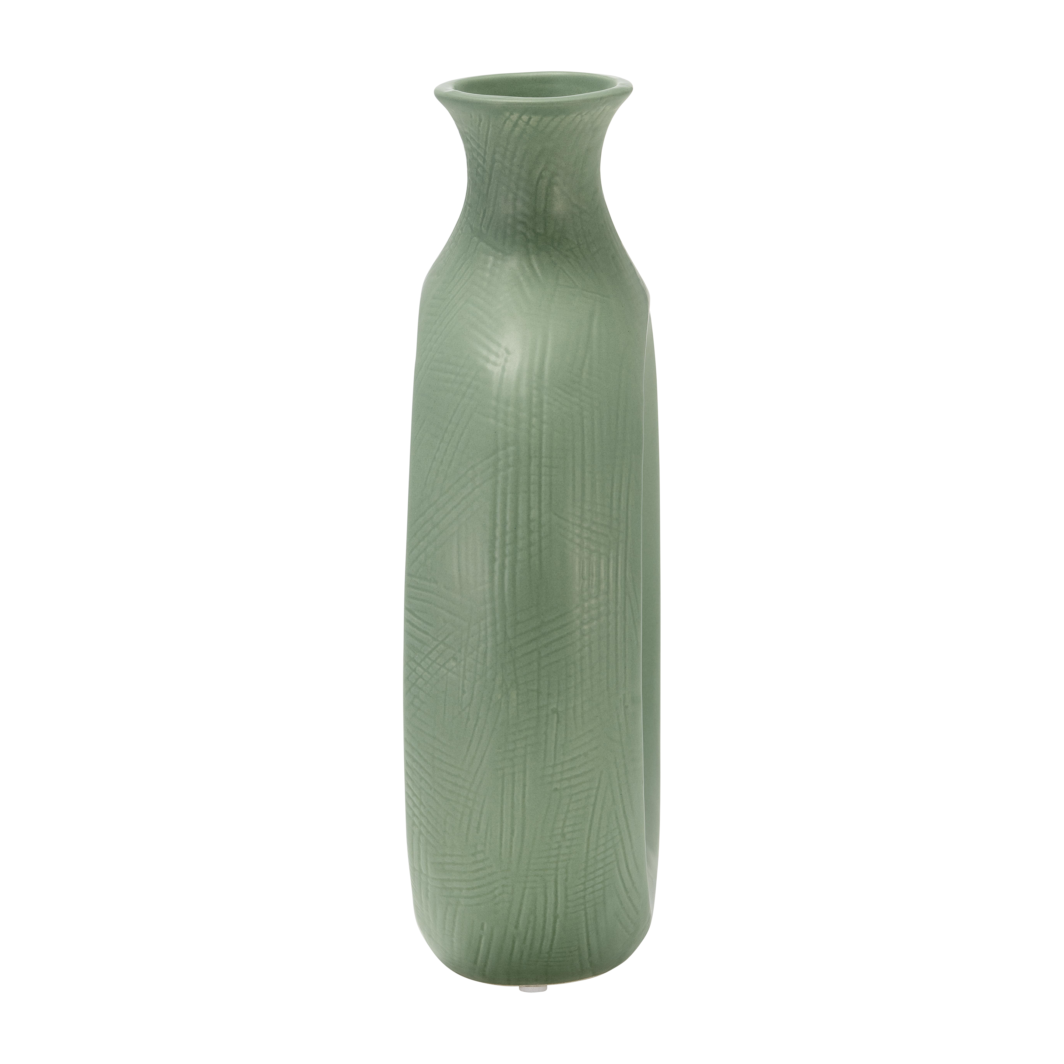 Sagebrook 10" Dolomite Open Cut Vase - Dark Sage