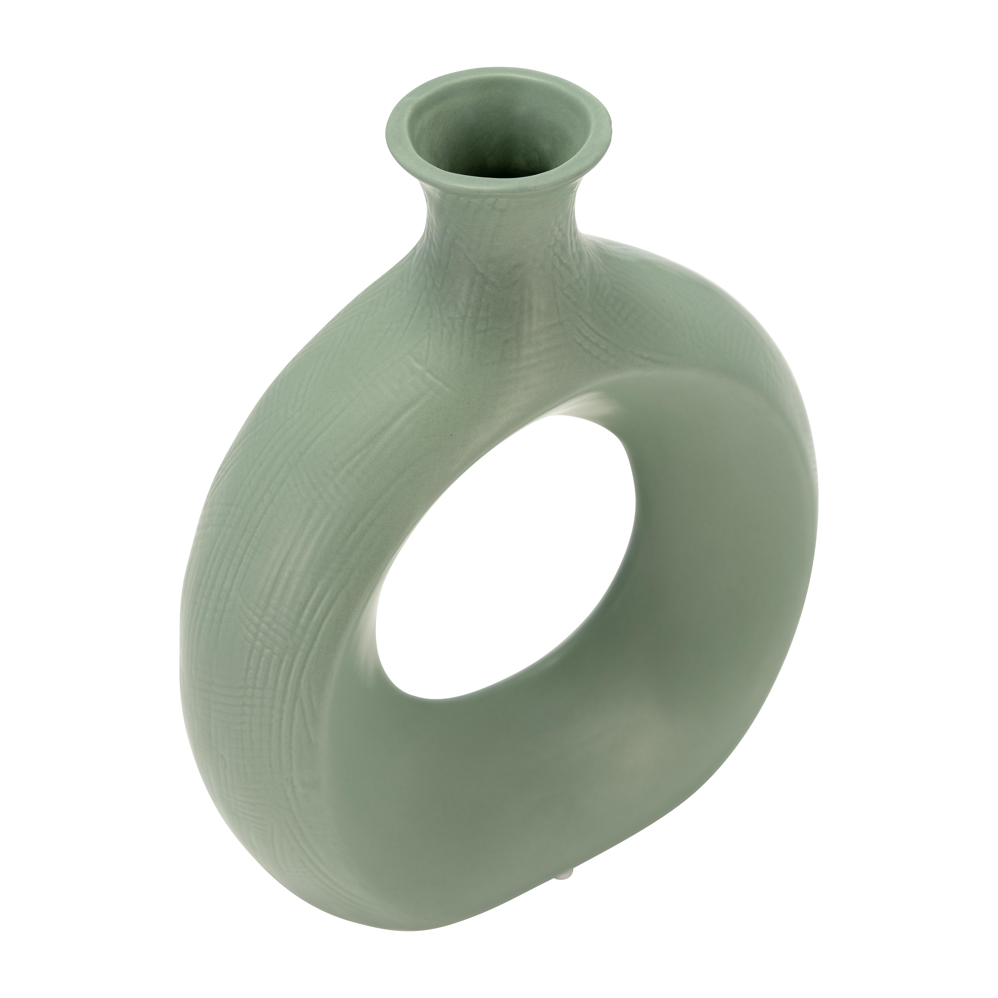 Sagebrook 10" Dolomite Open Cut Vase - Dark Sage