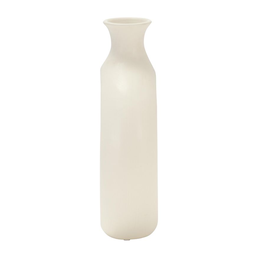 Sagebrook 10" Dolomite Open Cut Vase - Cotton